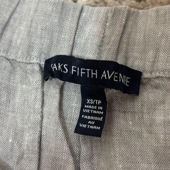 Saks Fifth Avenue 100% Linen Pants Heather Gray Size XS | capsule wardrobe | - Picture 7 of 8